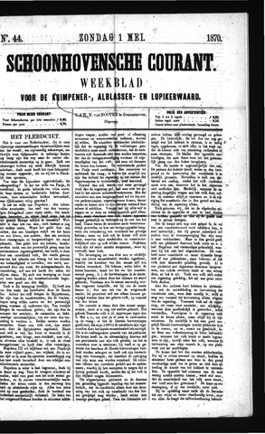 Schoonhovensche Courant 1870-05-01