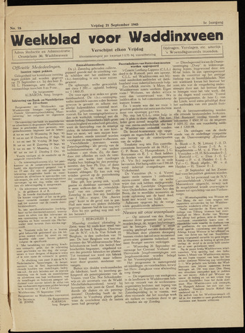 Weekblad voor Waddinxveen 1945-09-21