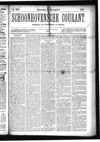 Schoonhovensche Courant 1885-11-21