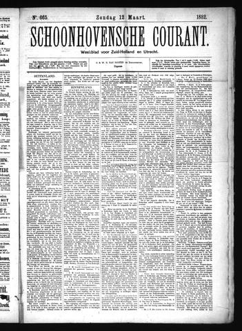 Schoonhovensche Courant 1882-03-12