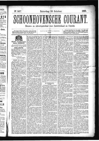 Schoonhovensche Courant 1893-10-28