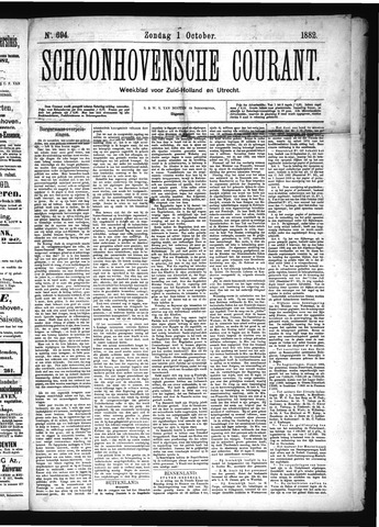 Schoonhovensche Courant 1882-10-01