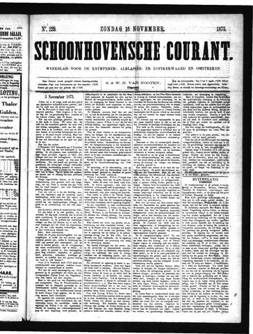 Schoonhovensche Courant 1873-11-16