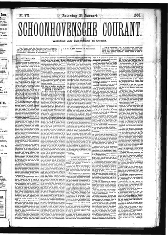 Schoonhovensche Courant 1888-01-21