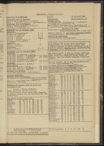 Bulletins (vnl. opstellingen) 1949-01-20