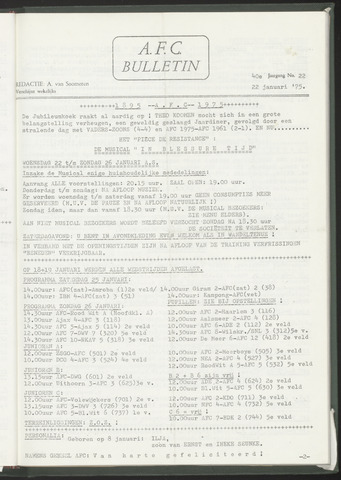 Bulletins (vnl. opstellingen) 1975-01-22