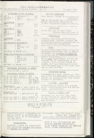 Bulletins (vnl. opstellingen) 1960-04-19