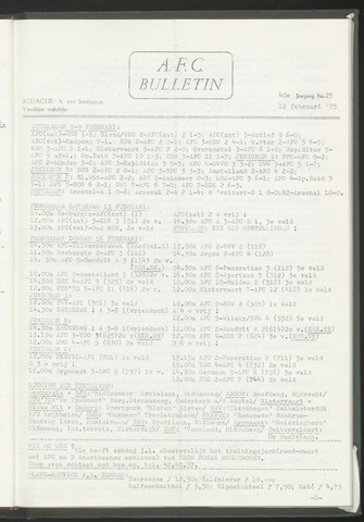 Bulletins (vnl. opstellingen) 1975-02-12