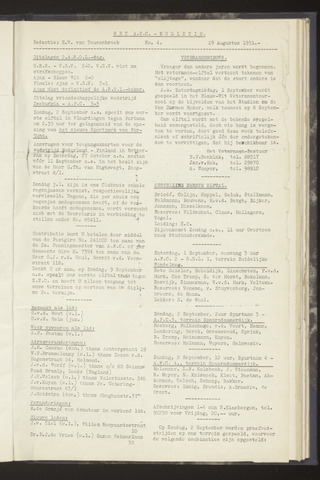 Bulletins (vnl. opstellingen) 1951-08-29