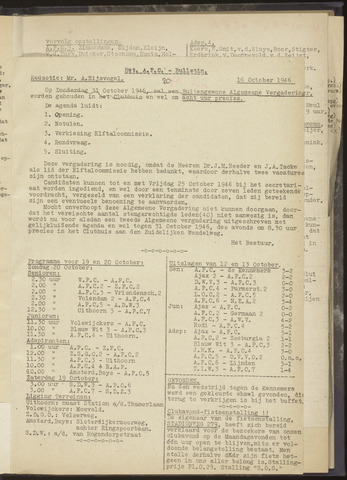 Bulletins (vnl. opstellingen) 1946-10-16