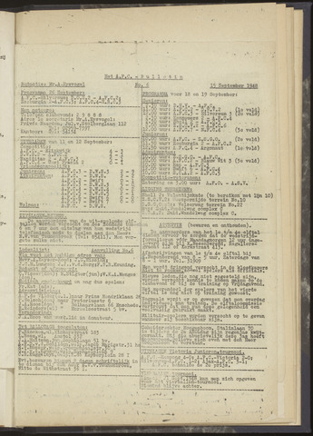 Bulletins (vnl. opstellingen) 1948-09-15