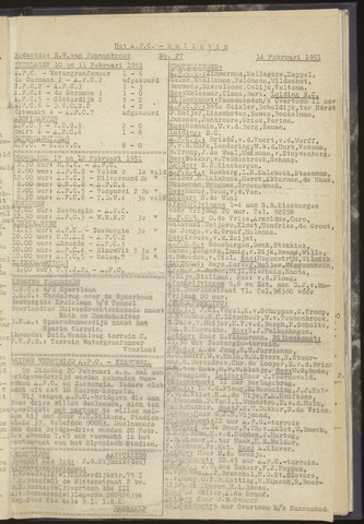 Bulletins (vnl. opstellingen) 1951-02-14
