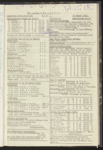 Bulletins (vnl. opstellingen) 1950-03-22