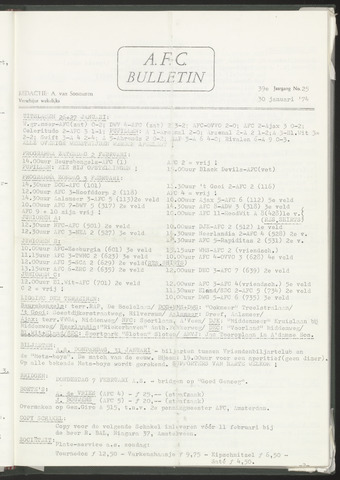 Bulletins (vnl. opstellingen) 1974-01-30
