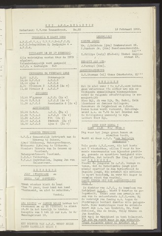 Bulletins (vnl. opstellingen) 1952-02-19