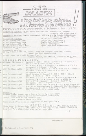Bulletins (vnl. opstellingen) 1966-08-17