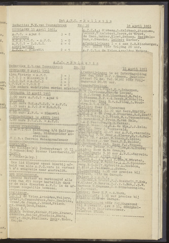 Bulletins (vnl. opstellingen) 1951-04-11