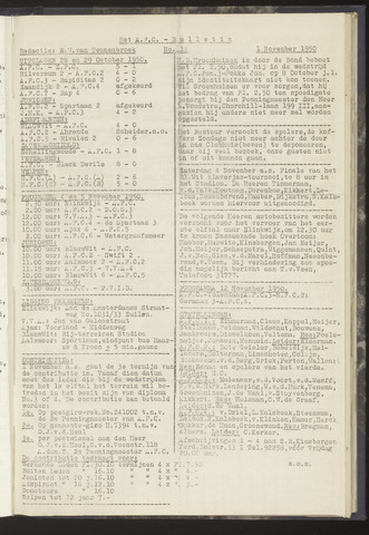 Bulletins (vnl. opstellingen) 1950-11-01