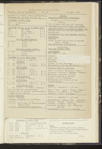 Bulletins (vnl. opstellingen) 1952-04-16