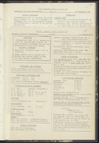 Bulletins (vnl. opstellingen) 1952-11-11