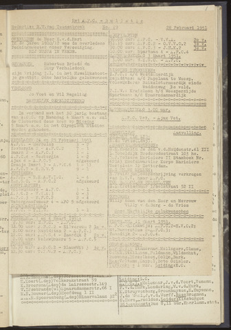 Bulletins (vnl. opstellingen) 1951-02-28