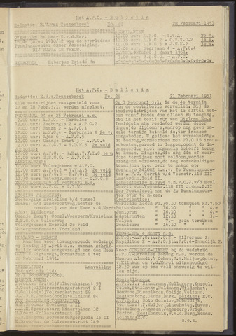 Bulletins (vnl. opstellingen) 1951-02-21
