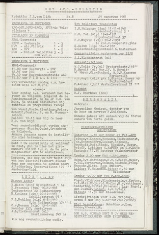 Bulletins (vnl. opstellingen) 1961-08-29