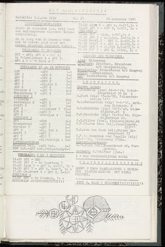 Bulletins (vnl. opstellingen) 1961-11-28