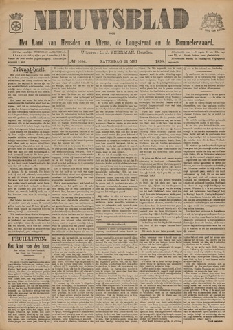Nieuwsblad het land van Heusden en Altena de Langstraat en de Bommelerwaard 1898-05-21