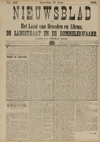Nieuwsblad het land van Heusden en Altena de Langstraat en de Bommelerwaard 1885-06-13
