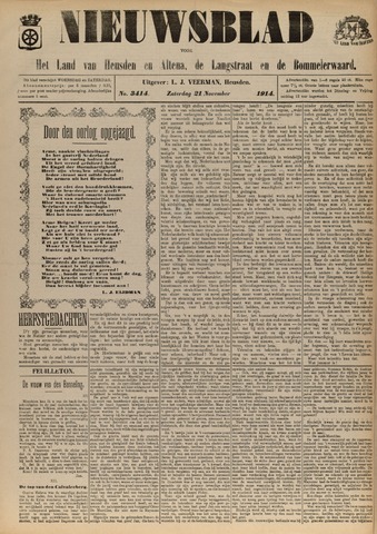 Nieuwsblad het land van Heusden en Altena de Langstraat en de Bommelerwaard 1914-11-21
