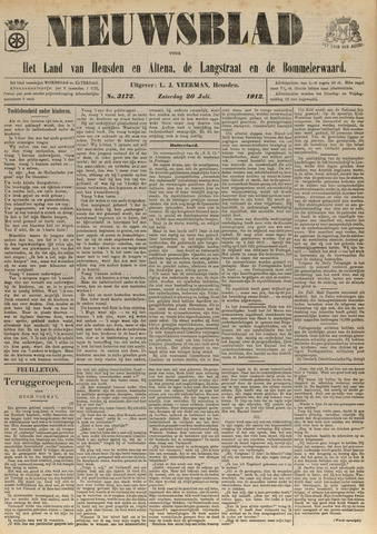 Nieuwsblad het land van Heusden en Altena de Langstraat en de Bommelerwaard 1912-07-20