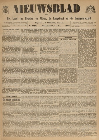 Nieuwsblad het land van Heusden en Altena de Langstraat en de Bommelerwaard 1905-11-29