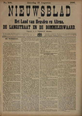 Nieuwsblad het land van Heusden en Altena de Langstraat en de Bommelerwaard 1886-08-21