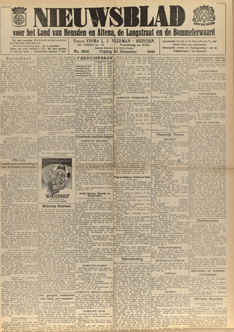 Nieuwsblad het land van Heusden en Altena de Langstraat en de Bommelerwaard 1942-11-20