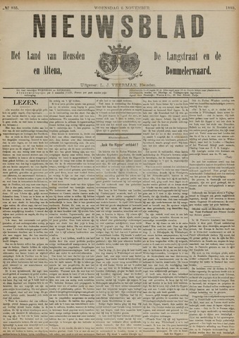 Nieuwsblad het land van Heusden en Altena de Langstraat en de Bommelerwaard 1889-11-06