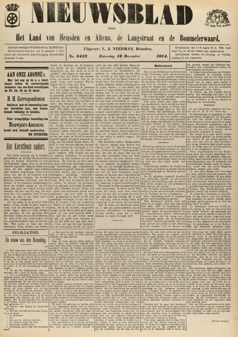 Nieuwsblad het land van Heusden en Altena de Langstraat en de Bommelerwaard 1914-12-19
