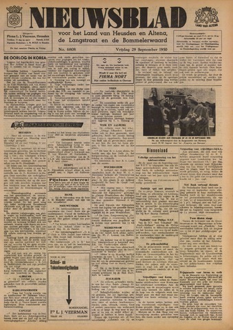 Nieuwsblad het land van Heusden en Altena de Langstraat en de Bommelerwaard 1950-09-29