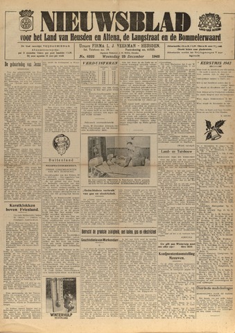 Nieuwsblad het land van Heusden en Altena de Langstraat en de Bommelerwaard 1942-12-23