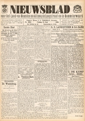 Nieuwsblad het land van Heusden en Altena de Langstraat en de Bommelerwaard 1926-06-11