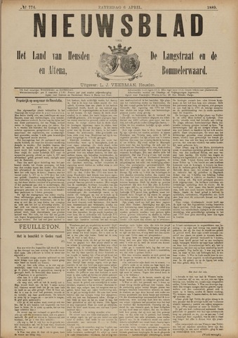 Nieuwsblad het land van Heusden en Altena de Langstraat en de Bommelerwaard 1889-04-06
