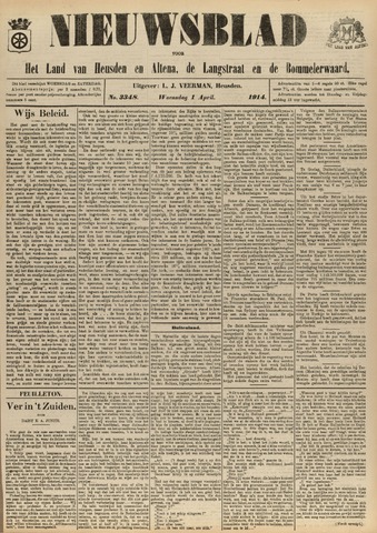 Nieuwsblad het land van Heusden en Altena de Langstraat en de Bommelerwaard 1914-04-01