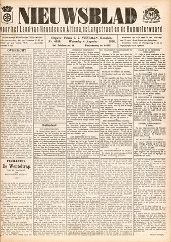 Nieuwsblad het land van Heusden en Altena de Langstraat en de Bommelerwaard 1926-08-04