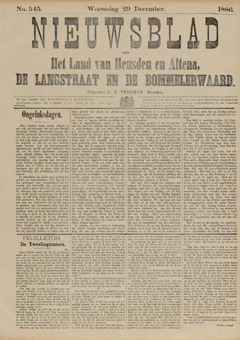 Nieuwsblad het land van Heusden en Altena de Langstraat en de Bommelerwaard 1886-12-29