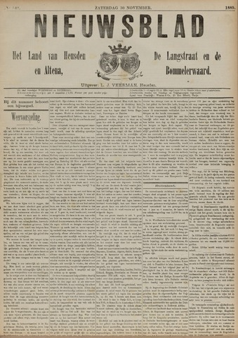 Nieuwsblad het land van Heusden en Altena de Langstraat en de Bommelerwaard 1889-11-30