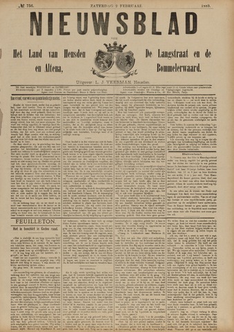 Nieuwsblad het land van Heusden en Altena de Langstraat en de Bommelerwaard 1889-02-02