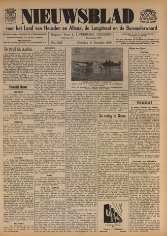 Nieuwsblad het land van Heusden en Altena de Langstraat en de Bommelerwaard 1950-10-17