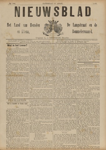 Nieuwsblad het land van Heusden en Altena de Langstraat en de Bommelerwaard 1889-04-27