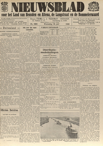 Nieuwsblad het land van Heusden en Altena de Langstraat en de Bommelerwaard 1942-07-22