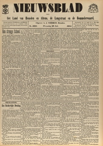 Nieuwsblad het land van Heusden en Altena de Langstraat en de Bommelerwaard 1914-07-29